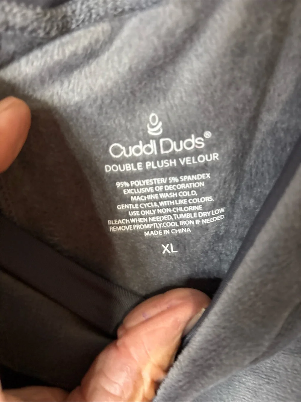 HC926. Women’s Cuddl Duds Cozy Gray Velour Lounge Pants, Size - XLarge